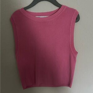 Zara Ribbed Sleeveless Tank Top - Pink